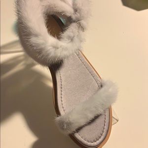 Valentino grey mink sandals